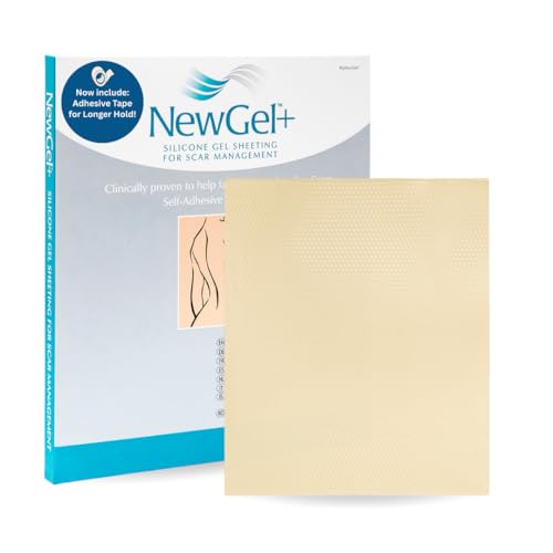 NewGel+ Advanced Silicone Professional Scar Treatment Tape for Irregular Shaped Scars from Surgery, Injury, Keloids, Burns, REUSABLE, 5