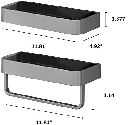 Shower Caddy Organizer Shelves ,2 Pack No Drilling Wall Mounted Black Shower Caddy with 4 Hooks , shower Shelves Rustproof Shower Organiser for Bathroom, Dorm, Toilet, Kitchen with Towel racksmall)