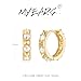 MYEARS Women Spike Earrings Gold Huggie Hoop Cubic Zirconia 14K Small Simple Hypoallergenic Everyday Jewelry
