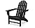 Polywood Vineyard Adirondack Chair - Black HDPE Outdoor Patio Furniture - Classic Design for Deck, Lawn, Garden, Beach, Pool, Fire Pit - Comfortable Wide Armrests