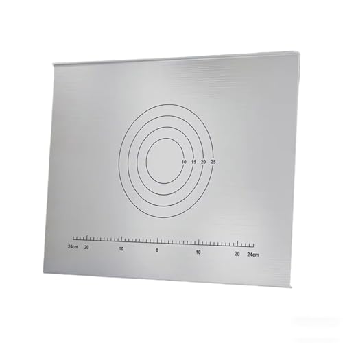Tabla de cortar de acero inoxidable resistente, tabla de cortar multiusos con marcas de escala para carne, verduras, frutas, masa, amasar, encimera de cocina