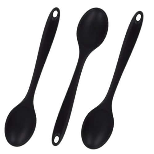 3 PCS Cucchiaio Silicone Cucina, 27cm, Mestoli da Cucina, Mestoli Cucina, Cucchiaio in Silicone per Mescolare, Cucinare, Servire, Come Mestolo Multifunzionale