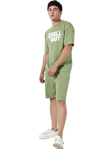 Image of Zombom Men's Co Ord Set || Cotton Lycra Printed Night Dress for Men || Sleepwear Pajama Set for Men || Casual Home Wear Set || Shorts Pajamas Set || Night Suit for Adults