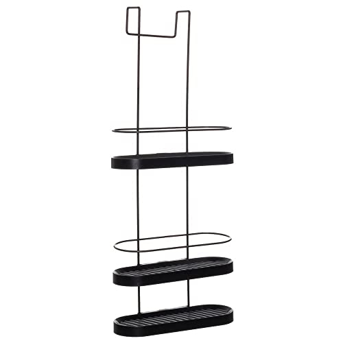 Porta Shampoo Triplo para Box de Banheiro Aramado Preto com Preto