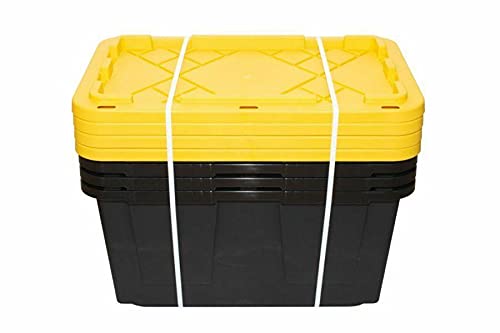 Greenmade Extra Strong 27 Gallon, Black And Yellow Storage Bin (4Pack) #TOP1