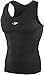 JustOneStyle New 076 Black Skin Tights Compression Base Layer Sports Sleeveless Top Mens