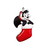 Hallmark Keepsake Mini Christmas 2019 Year Dated Looney Tunes Pepe Le Pew Kiss-Mas Greetings Miniature Ornament, 1.2