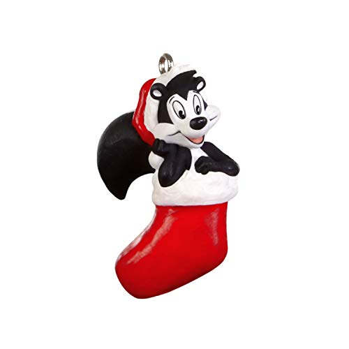Hallmark Keepsake 0899QXI3317 Mini Christmas 2019 Year Dated Looney Tunes Pepe Le Pew Kiss-Mas Greetings Miniature Ornament, 1.2