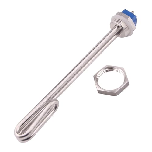 SVGVUBMUC Calentador de Agua eléctrico Tubular de 1' con Elemento roscado, 220 V, 1 kW, 2 kW y 3 kW.(White,2kw)