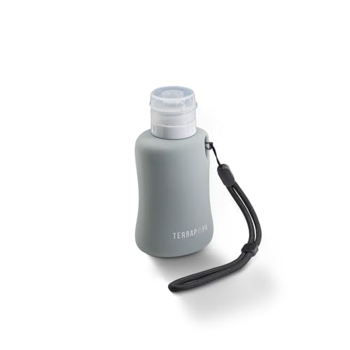 TERRAPOPA Botella Pipi Perros Silicona 150ml. Botella de Agua para Perros con tapón antigoteo y fácil de Transportar. Accesorios para Perros (Gris)