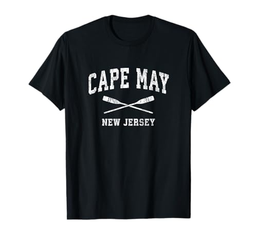 Cape May New Jersey Vintage Nautical Paddles Remos Deportivos Camiseta
