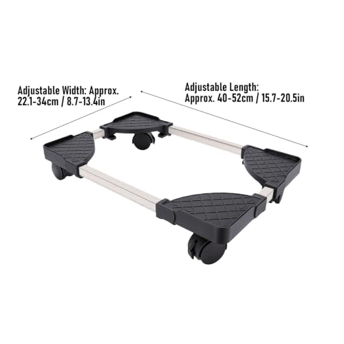 Soporte móvil ajustable para torre de computadora Diydeg, soporte para CPU con ruedas bloqueables de 360° y estructura robusta de acero inoxidable para disipación térmica (Negro) miniatura 2