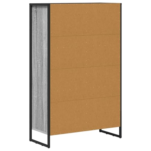 Librería Sonoma gris de 6 compartimentos estantería estrecha para salón 8