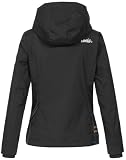 MARIKOO Designer Damen Übergangs Jacke leicht gefüttert Kapuze kurz B659 [B659-Erdbeer-Schwarz-Gr.M]