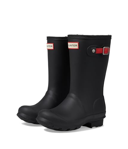 Hunter Girl's Original Insulated Boot (Little Kid/Big Kid) Black/Logo Red/Black 13 Little Kid M