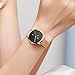 OLEVS Black Dial Women Watch Rose Gold Mesh Bracelet Fashion Ladies Watches for Women Stainless Steel Three Hands Women's Watches Thin Wrist Water Resistant Womens Analog Quartz Watch with Date