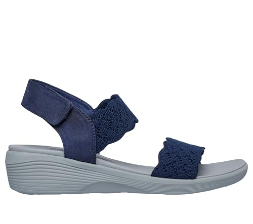 Skechers Women's ARYA - ON THE RISE medium wedge sandal, Navy 7 M