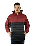  Vans - Veste élastique cannelé/courroies attachées en couleur large et noire avec capuche, « VN0A5FPZZ9V1 » - Veste pour homme, Noir et grenat, XL