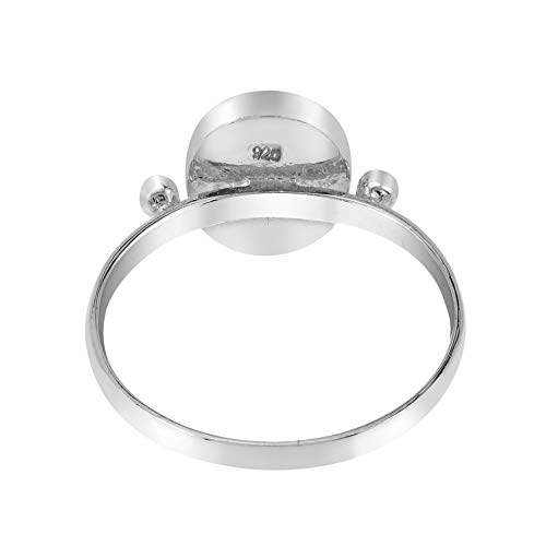 AeraVida Simply Stunning Oval Shaped White Mother of Pearl .925 Sterling Silver Ring | White Oval Ring | Mother of Pearl Ring | Comfort Fit USA Sizes 5-93