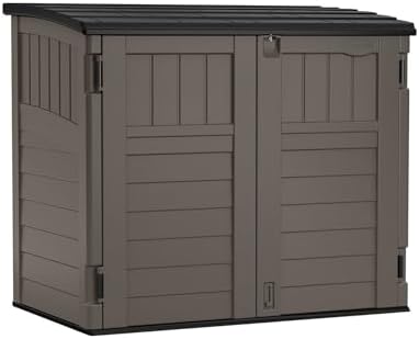 Suncast Outdoor Storage Shed for Backyard and Garden, Horizontal, 4