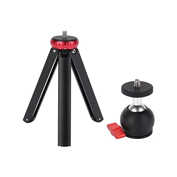 Goshyda Handheld-Mini-Kamerastativ, mit 360°-Kugelkopf, Ausziehbares Ganzmetall-Kamera-Desktop-Stativ, für Live…
