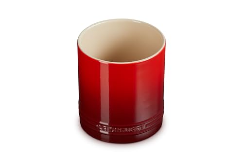Le Creuset Stoneware Signature Straight Wall Utensil Crock, 1 qt., Cerise