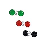 Mesure : Pierre 10 MM, Poids : 2,5 Grammes, Matériau : Véritable Argent Sterling .925, Aventurine, Corail Orange Teint, Onyx, HYPOALLERGÉNIQUE - Sans Plomb Sans Nickel. Chaque pièce est estampillée .925 garantissant qualité et savoir-faire.