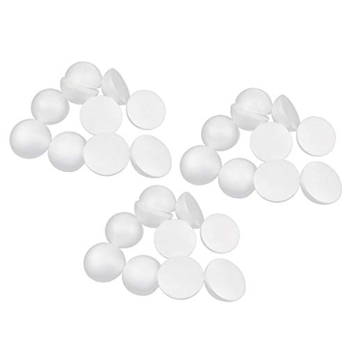 Prettyia Half Round Polystyrene Foam Ball For Wedding, Science Modeling, White, Diameter