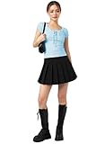 L S U Girls Skirts Girls School Skirts Ladies Skirt Drop Waist All Round Pleated Skirt Black Grey Navy (as8, Numeric, Numeric_10, Regular, Regular, Black)