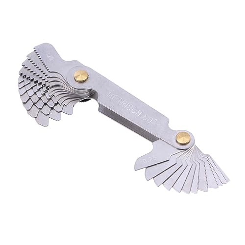 Gatuida Metric Thread Pitch Gauge Tool Set Precision Cutting Gauge for Accurate Measurements Metric Heavy-Duty Design for Industrial Use for Threading and Fastener Sizing