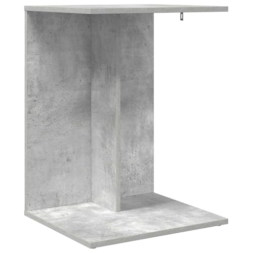hliofuir Mesa auxiliar de hormigón gris 45 x 40 x 62,5 cm de material de madera diseño moderno material robusto para salón, dormitorio, pasillo