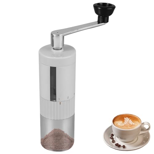 Hand Crank Coffee Grinder, Manual Coffee Bean Grinder - Manual Grinder with Adjustable and Removable 5 Levels | 90ml Crank Coffee Grinder Accessories with Suelle Powder Chamber