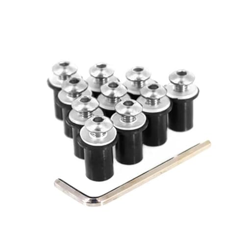 Tornillos M5 para parabrisas de moto Xmax y Aerox en color plata kit de 10 unidades