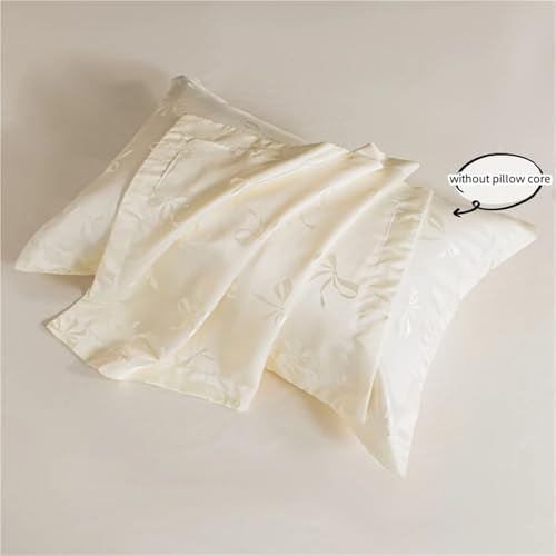 Linge de lit jacquard de qualité supérieure ensemble housse et taies crème