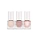 Produktbild Kia-Charlotta, 100% Veganer Nagellack, Set, 3x Nudetöne Intuitive Energy, Courageous, Receive (Nude, Taupe, Perlenpink), 15 Free, Made in Germany, Premium Qualität, 3x 5ml