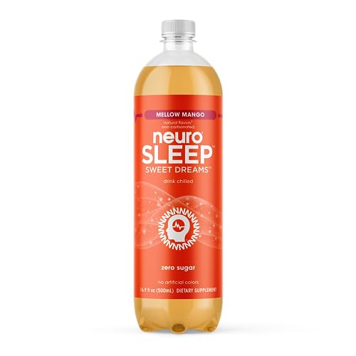 neuroSLEEP, Mellow Mango, Functional Beverage for Restful Sleep, Non-Carbonated, 16.9 Fl Oz (Pack of 12)