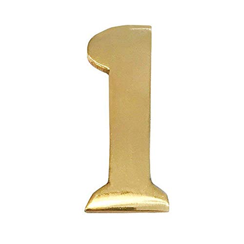ADDRESSES OF DISTINCTION Brass Mailbox Numbers – Self Adhesive Street Numbers – Williamsburg Font – Won’t Tarnish – Weather Resistant – Numbering for Address Plaque, Home, Door, & Business (# 1)
