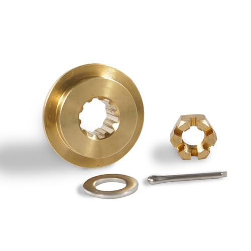 Tonvesda Outboard Upgrade Propeller Installation Hardware Tools Kit Fits Tohatsu 25-30HP, Includes Thrust Washer, Washer, Nut and Cotter Pin