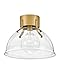 Hinkley Argo Small Flush Mount, Heritage Brass with Clear Seedy Glass