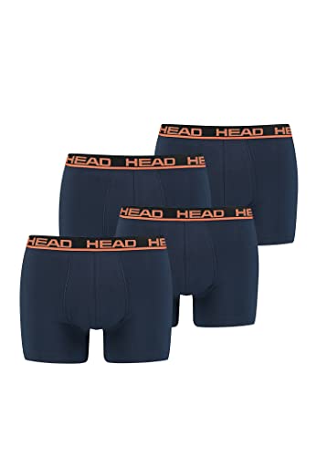 HEAD Herren Boxershorts Unterhosen 4P (Blue/Orange, L)