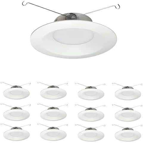 Nora Lighting 12 Pack 6" Retrofit LED Recessed Lighting | 6 Inch Contractor Series LED Retrofit Reflector with Selectable CCT, Matte White | Wet Rated (12-Pack) (6 Inch) Cover