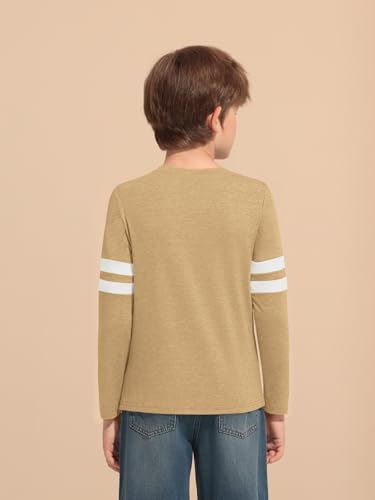 Image of Haloumoning Boys Long Sleeve Shirts Kids Crewneck T Shirts Casual Striped Tops Tees 5-14 Years