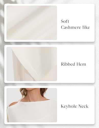 FUGREEN Women's Button Ponchos Versatile Poncho Sweater Kintted Lightweight Travel Shawls Soft Scarf for Spring Fall Winter4