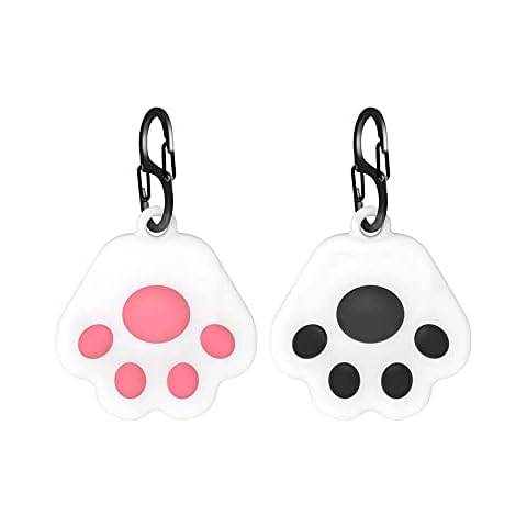 Bikirin Protective Case for AirTag 2022, 2-Pack Soft Silicone Tracker Holder with Key Chain, Keeps Signal Strong, Mini Portable Protective Cover for Airtags for Keys, Backpacks, Pet collar Cover