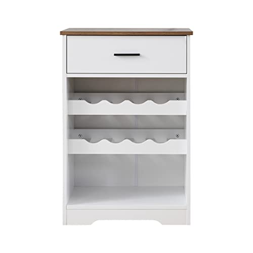 Wine Rack,Free Standing Small Storage Cabinet with 8-Bottle and Drawer Wine Bar Cabinet Shelf Display Cupboard Wine Console Table Wooden Kitchen Organizer for Kitchen Pantry Cellar Dining Room