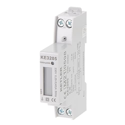KETLER KE3205 : Compteur électrique monophasé 45 A simple tarif affichage LCD certifié MID pour la facturation Cover