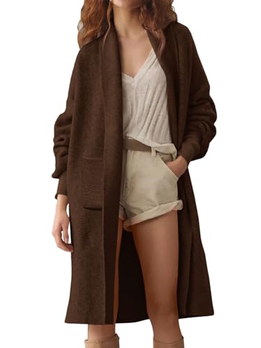 Image of Saodimallsu Womens Long Cardigan Sweaters Chunky Open Front Oversized Slouchy Knit Fall Trendy Coatigan Jackets