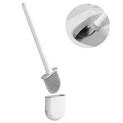 Silikon WC-Bürstemit Weicher TPR-Bürste Klobürste Silikon mit Schnell Trocknendem Haltersatz für Heimbetriebe, Schulen usw(36,7 * 8,7 * 3,9cm) Cover