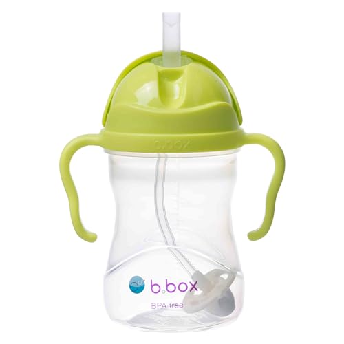 Image of b.box Sippy Cup with Weighted Straw. Drink from any Angle, Leak Proof, Spill Proof, Easy Grip. BPA Free, Dishwasher Safe. For Babies 6m+ to Toddlers (Pineapple, 8oz)