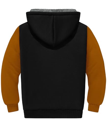 Image of ZITY Boys Zip Up Hoodie Fleece Jacket Kids Sherpa Lined Sweatshirts Outerwear Unisex Warm Winter Coat 6-15 Years Old